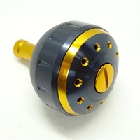 夢屋アルミラウンド型パワーハンドルノブブラック／ゴールド